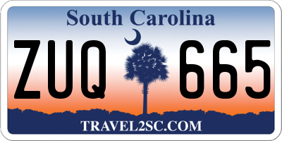 SC license plate ZUQ665