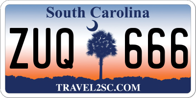 SC license plate ZUQ666