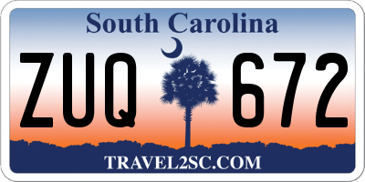 SC license plate ZUQ672