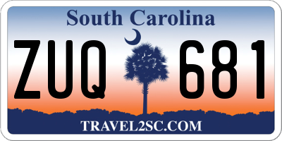 SC license plate ZUQ681