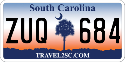 SC license plate ZUQ684