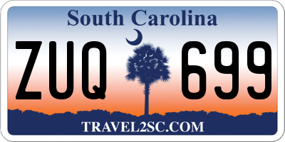 SC license plate ZUQ699
