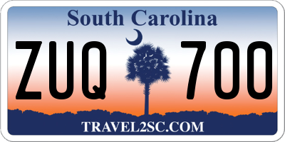 SC license plate ZUQ700