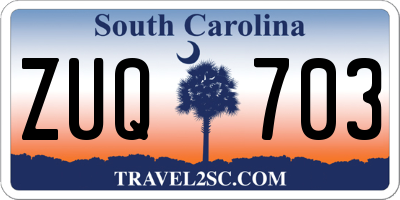 SC license plate ZUQ703