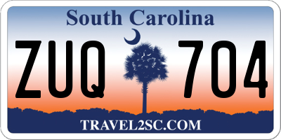 SC license plate ZUQ704