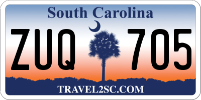 SC license plate ZUQ705