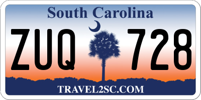 SC license plate ZUQ728