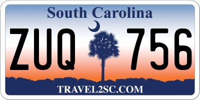 SC license plate ZUQ756