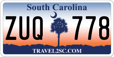 SC license plate ZUQ778