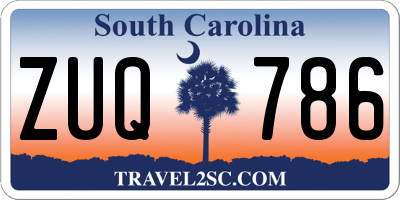 SC license plate ZUQ786