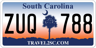 SC license plate ZUQ788