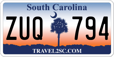 SC license plate ZUQ794