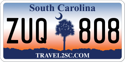 SC license plate ZUQ808