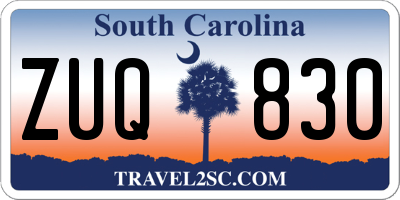 SC license plate ZUQ830