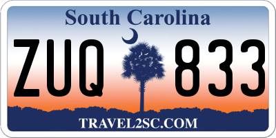 SC license plate ZUQ833