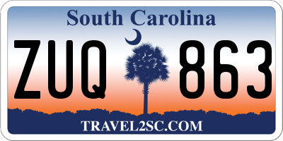 SC license plate ZUQ863