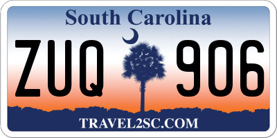 SC license plate ZUQ906