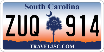 SC license plate ZUQ914