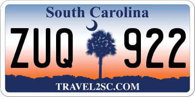 SC license plate ZUQ922