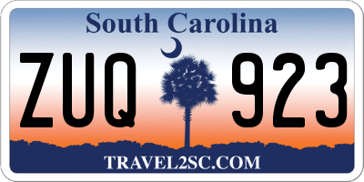 SC license plate ZUQ923