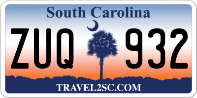 SC license plate ZUQ932