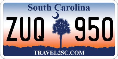 SC license plate ZUQ950