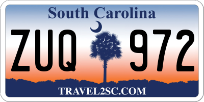 SC license plate ZUQ972