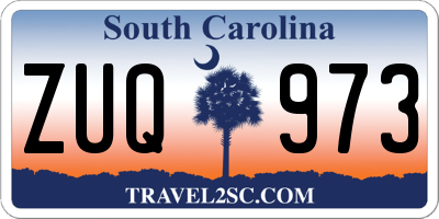 SC license plate ZUQ973