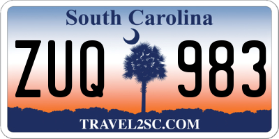 SC license plate ZUQ983