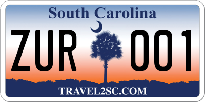 SC license plate ZUR001