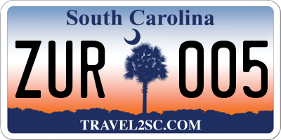 SC license plate ZUR005