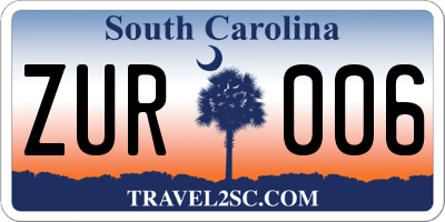 SC license plate ZUR006