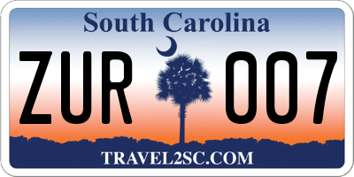 SC license plate ZUR007
