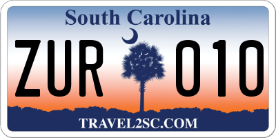 SC license plate ZUR010