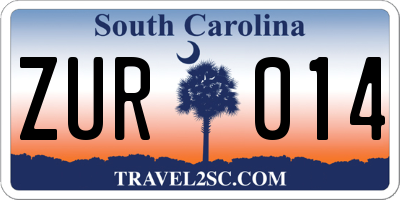 SC license plate ZUR014