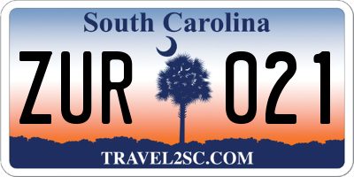 SC license plate ZUR021