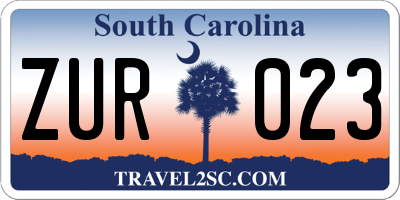 SC license plate ZUR023