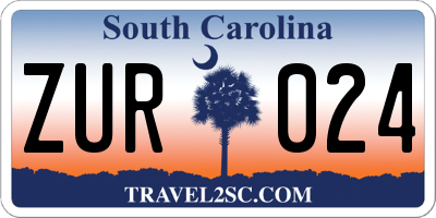 SC license plate ZUR024
