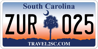 SC license plate ZUR025