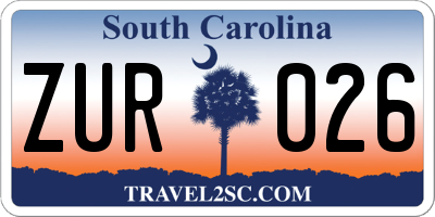 SC license plate ZUR026