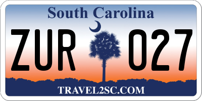 SC license plate ZUR027