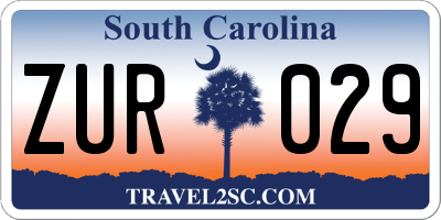 SC license plate ZUR029