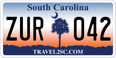 SC license plate ZUR042