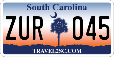 SC license plate ZUR045