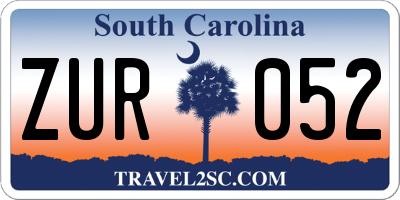 SC license plate ZUR052