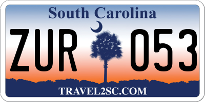 SC license plate ZUR053