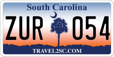 SC license plate ZUR054