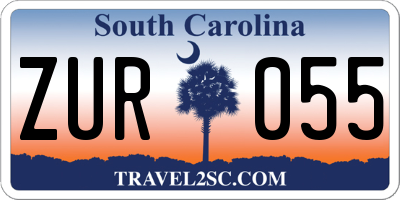 SC license plate ZUR055