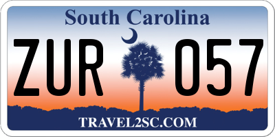 SC license plate ZUR057