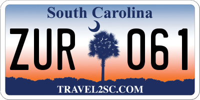 SC license plate ZUR061